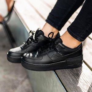 🌸 NIKE Air Force 1 Shadow Sneakers Shoes Black